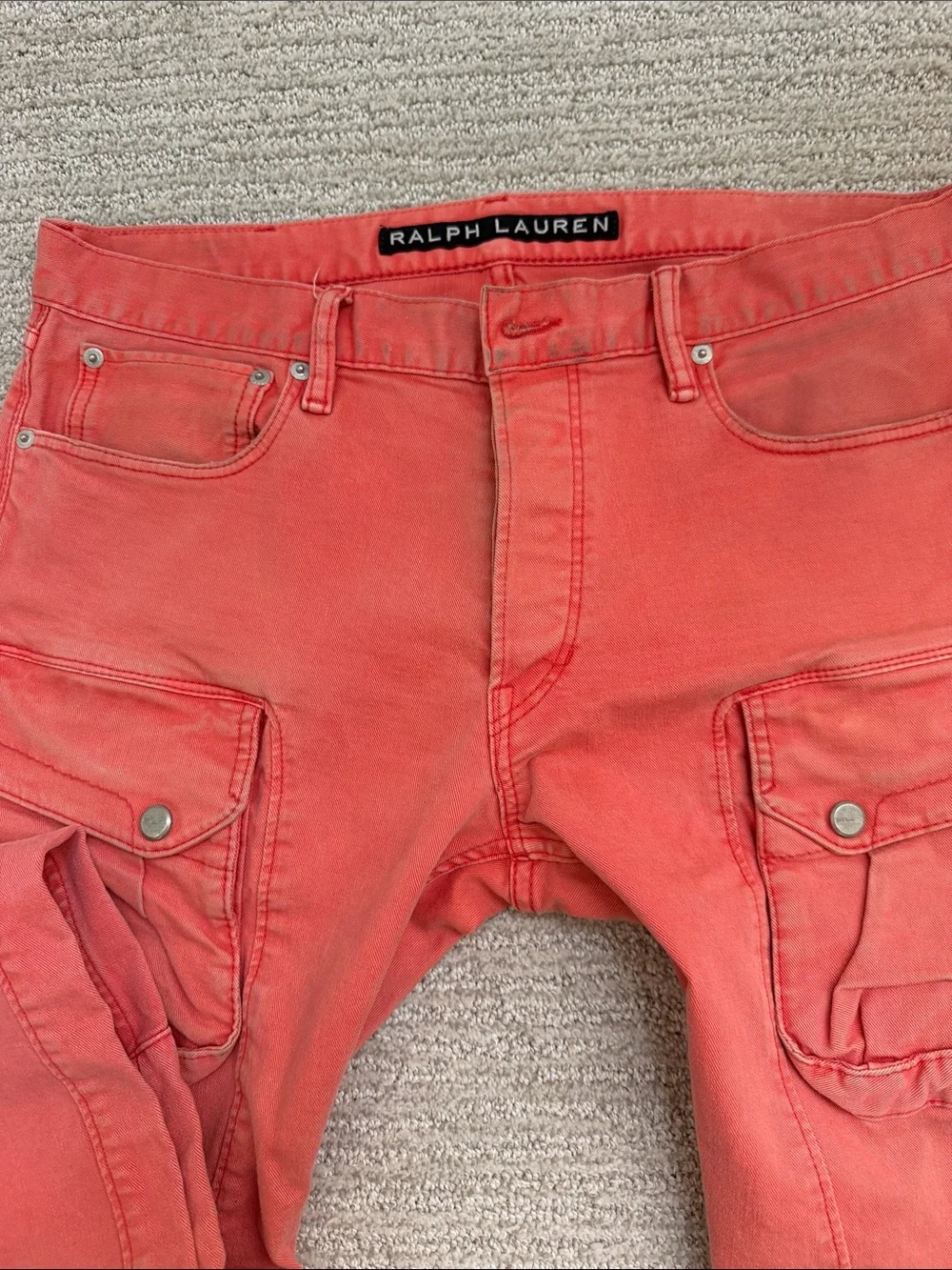 Ralph Lauren Men’s Coral Cargo Moto Jeans Black Label 34x34 slim fit